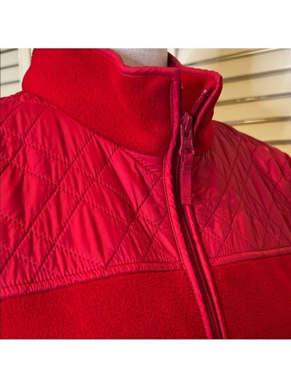 Talbots Red Quilted Shoulder Zip Jacket - Picture 3 of 7